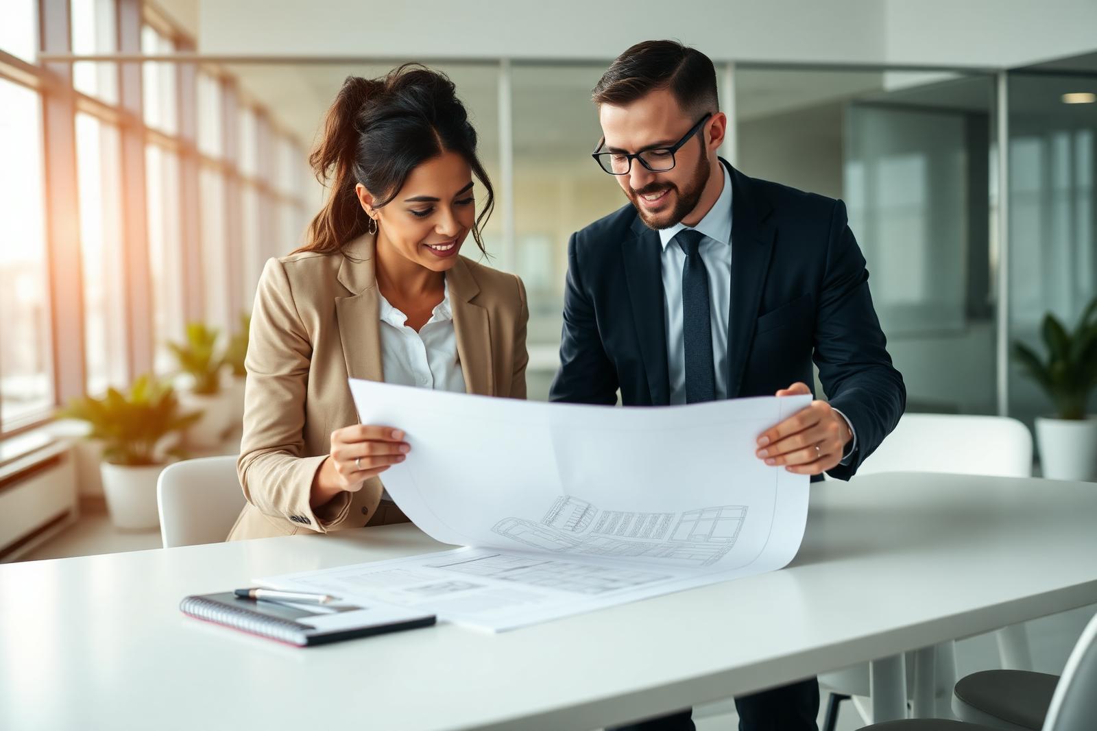 Professionnels analysant un dossier technique